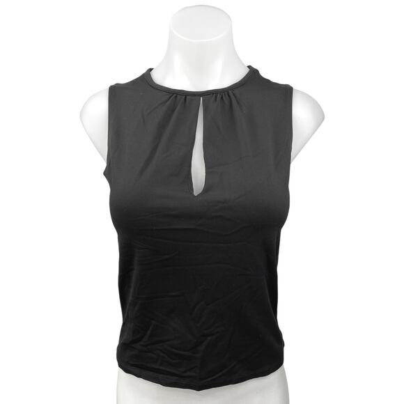 Only Hearts Helena Stuart Black Sleeveless Cutout Keyhole Slim Crop Tank Top M - Picture 1 of 4